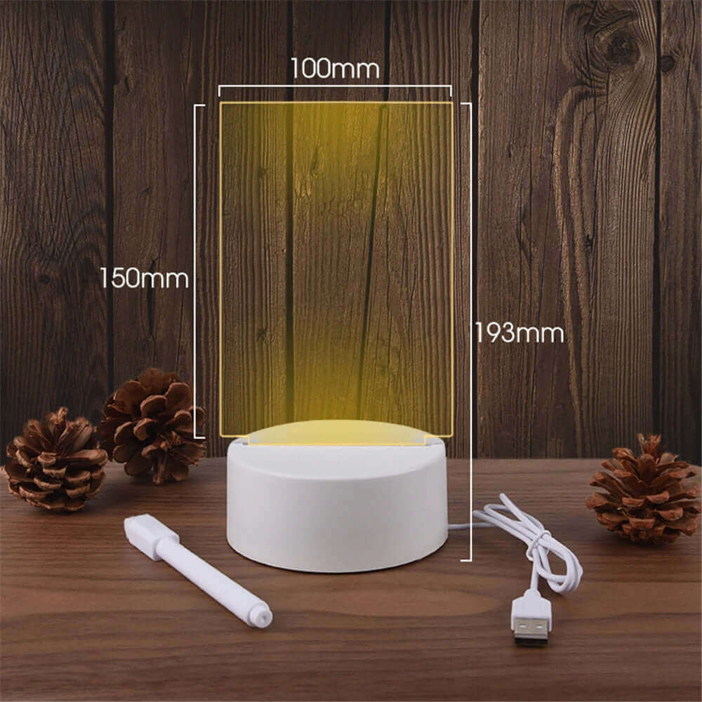 Transparent Luminous LED Night Lights USB Luminous Acrylic Night Light Erasable Write Message Board Calendar Desktop Ornaments -  from PurelyFreshAir | Available at PurelyFreshAir