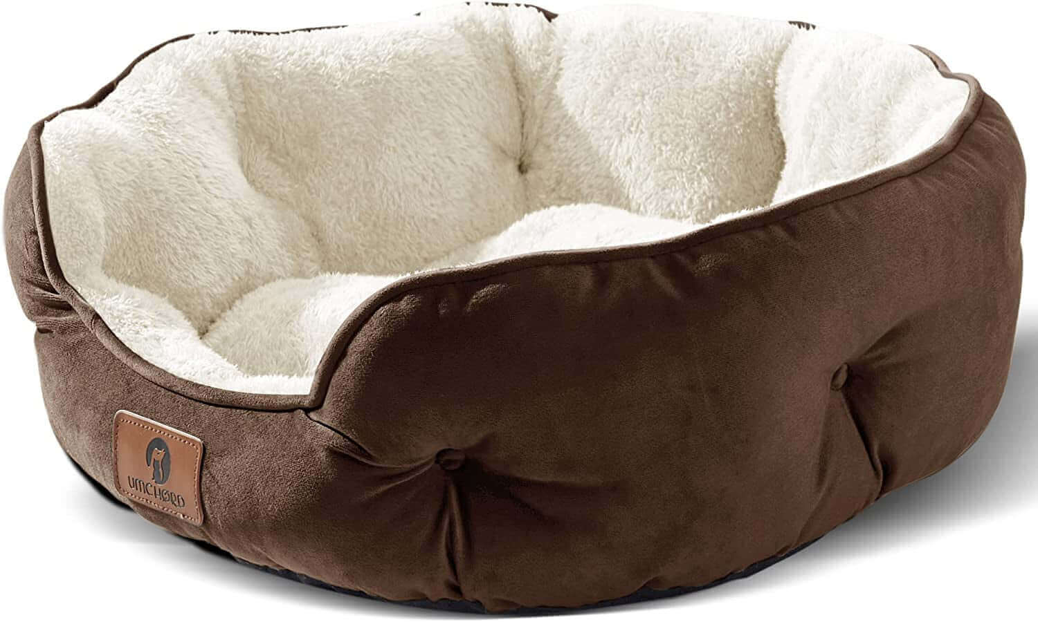 Small Dog Bed for Small Dogs, Cat Beds for Indoor Cats, Pet Bed for Puppy and Kitty, Extra Soft & Machine Washable with Anti-Slip & Water-Resistant Oxford Bottom, Brown, 20 Inches -  from PurelyFreshAir | Available at PurelyFreshAir