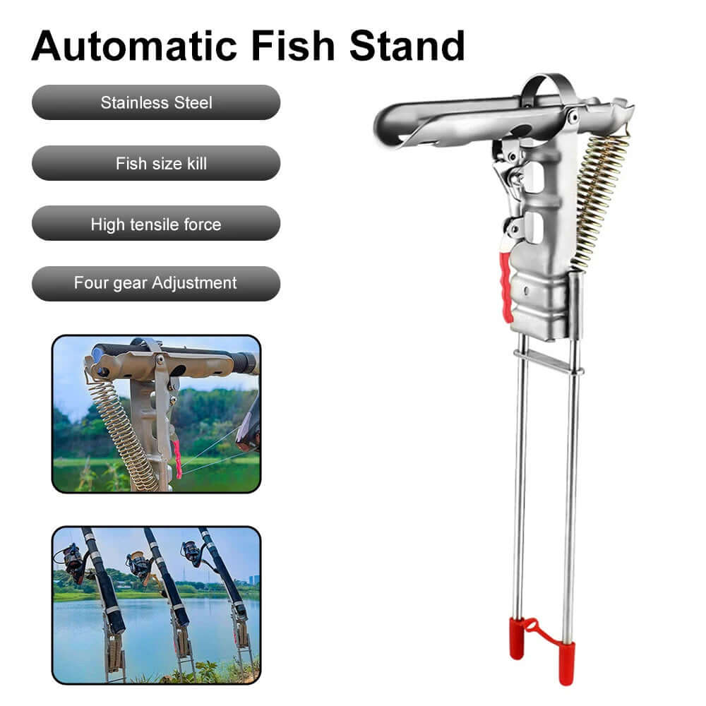 Fishing Rod Ground Holder Base Downhill Automatic Cane Support Stand Fish Pole Folding Holder Suitable Lakes Pond River Stream -  from PurelyFreshAir | Available at PurelyFreshAir