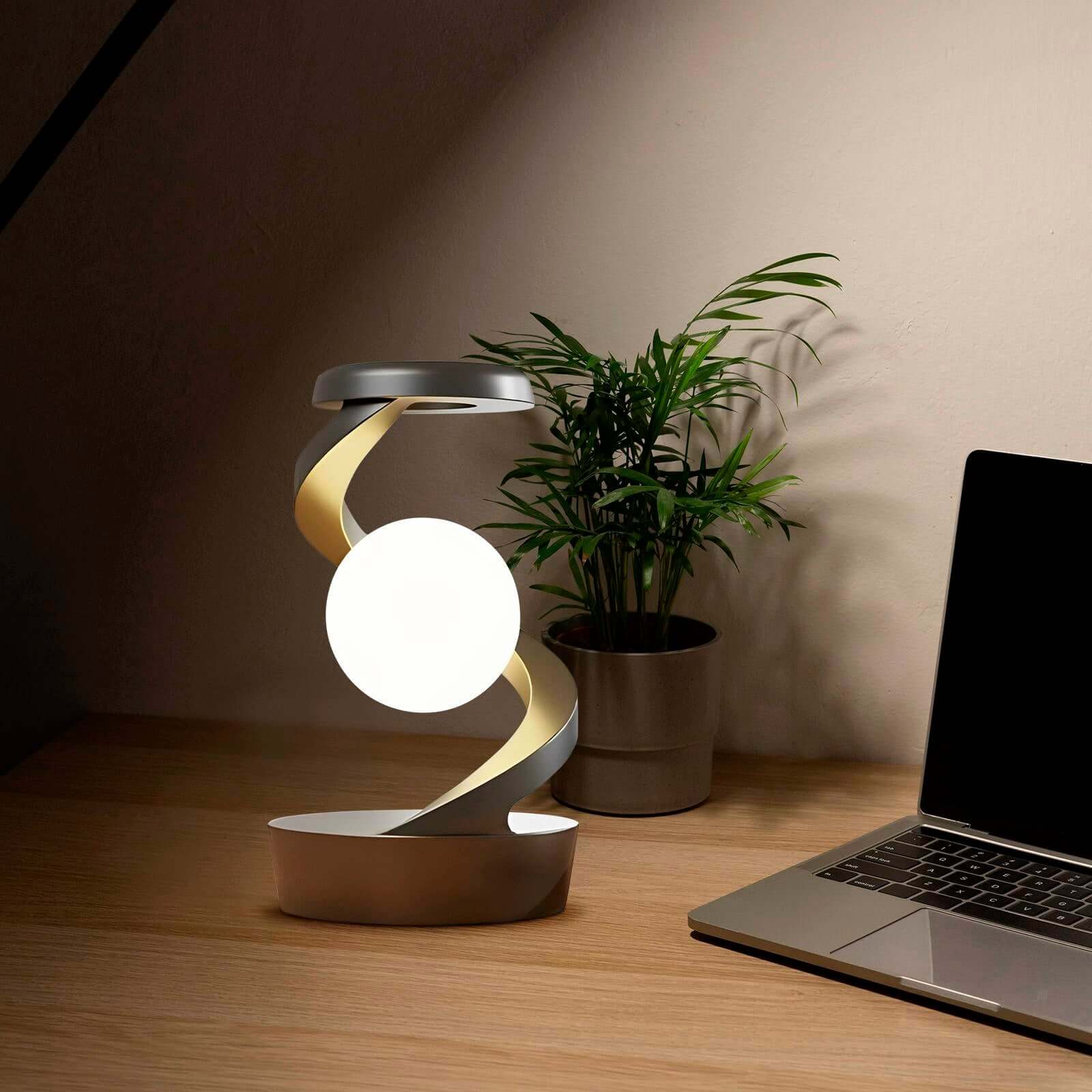 Rotating Moon Desk Lamp with Phone Wireless Charging Sensor Control Table Lamps Decorative Desktop Lamp Small Night Lamp Home Decor -  from PurelyFreshAir | Available at PurelyFreshAir