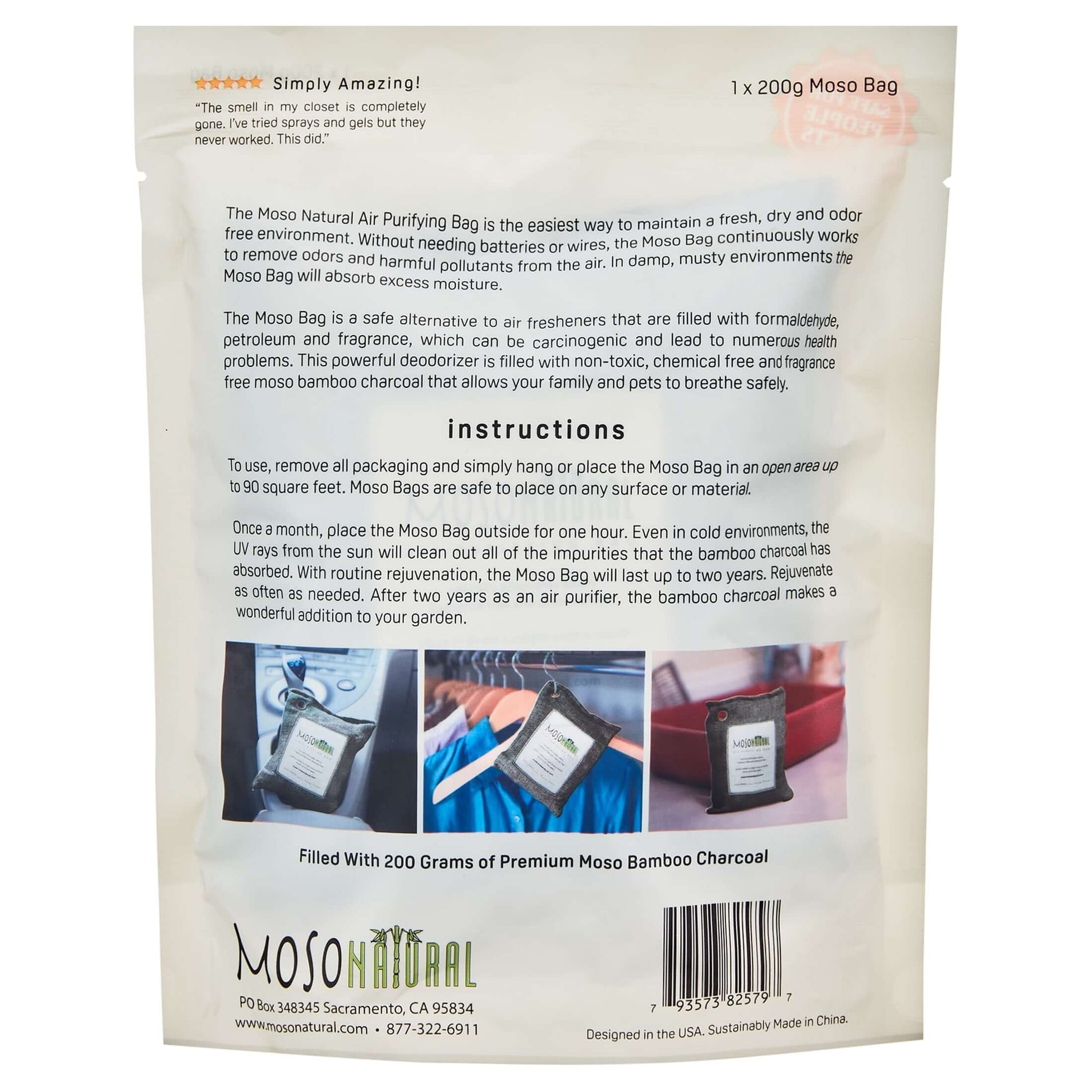 Air Purifying Bag 200G. Unscented Odor Eliminator for Cars, Closets & Small Spaces -  from My Store | Available at PurelyFreshAir