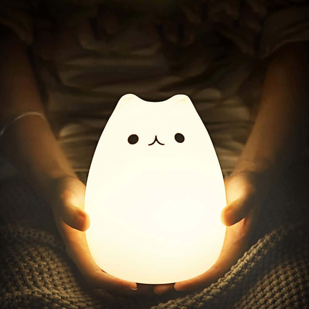 Cat Lamp,  Remote Control Silicone Kitty Night Light for Kids Toddler Baby Girls Rechargeable Cute Kawaii Nightlight , White , 4 Piece Set -  from PurelyFreshAir | Available at PurelyFreshAir