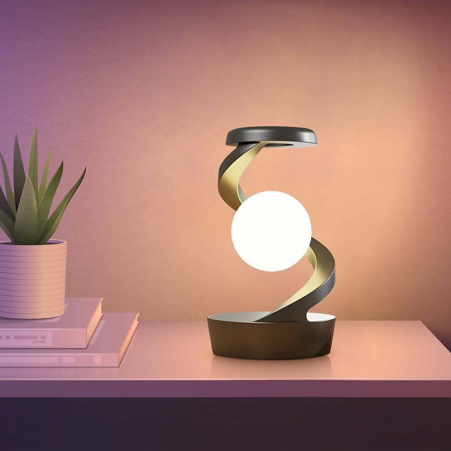 Rotating Moon Desk Lamp with Phone Wireless Charging Sensor Control Table Lamps Decorative Desktop Lamp Small Night Lamp Home Decor -  from PurelyFreshAir | Available at PurelyFreshAir