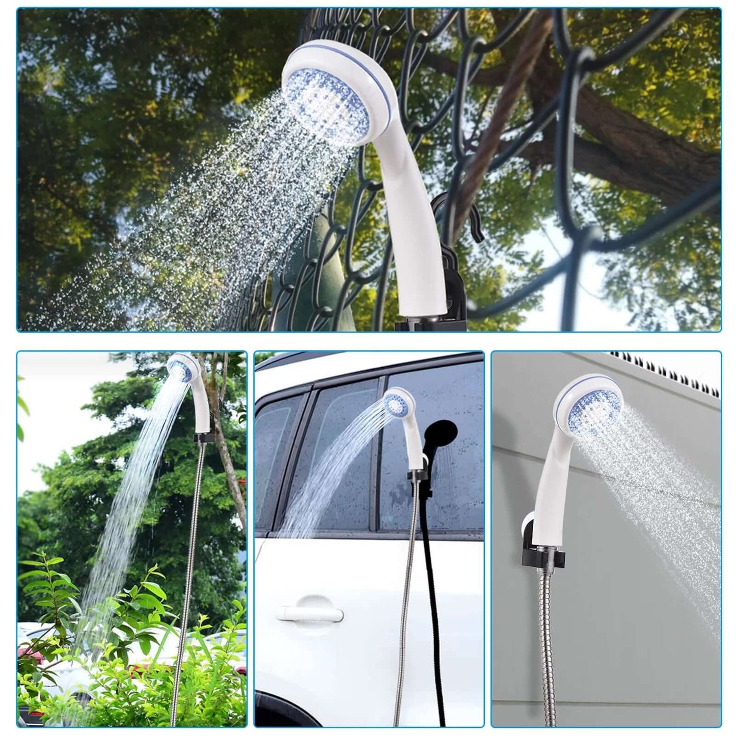 Portable Camping Shower Outdoor USB Rechargeable Electric Shower Pump for Camping Car Washing Gardening Pet Cleaning -  from PurelyFreshAir | Available at PurelyFreshAir