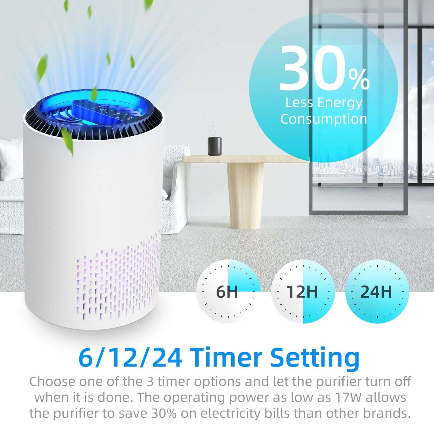 DH-JH01 Air Purifier High Efficient HEPA Air Cleaner 99.9% Removal for Home ,White -  from My Store | Available at PurelyFreshAir