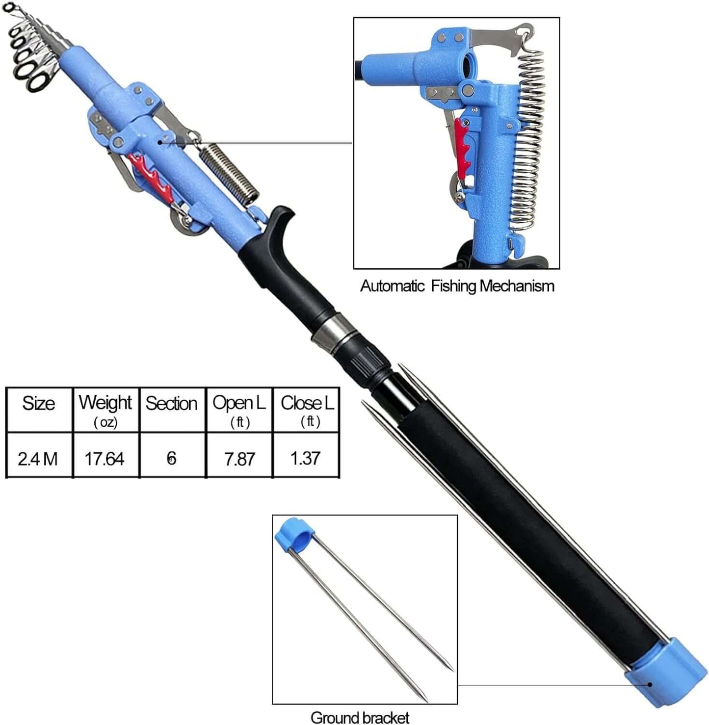 Automatic Fishing Rod and Reel Combos Telescopic Fishing Pole with Reel Combo Sea Saltwater Freshwater Kit Fishing Rod Kit -  from PurelyFreshAir | Available at PurelyFreshAir