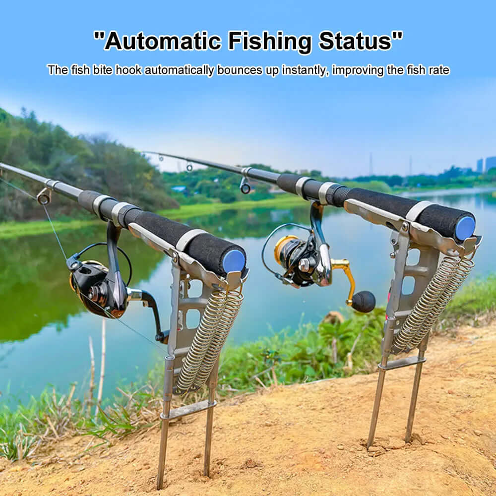 Fishing Rod Ground Holder Base Downhill Automatic Cane Support Stand Fish Pole Folding Holder Suitable Lakes Pond River Stream -  from PurelyFreshAir | Available at PurelyFreshAir