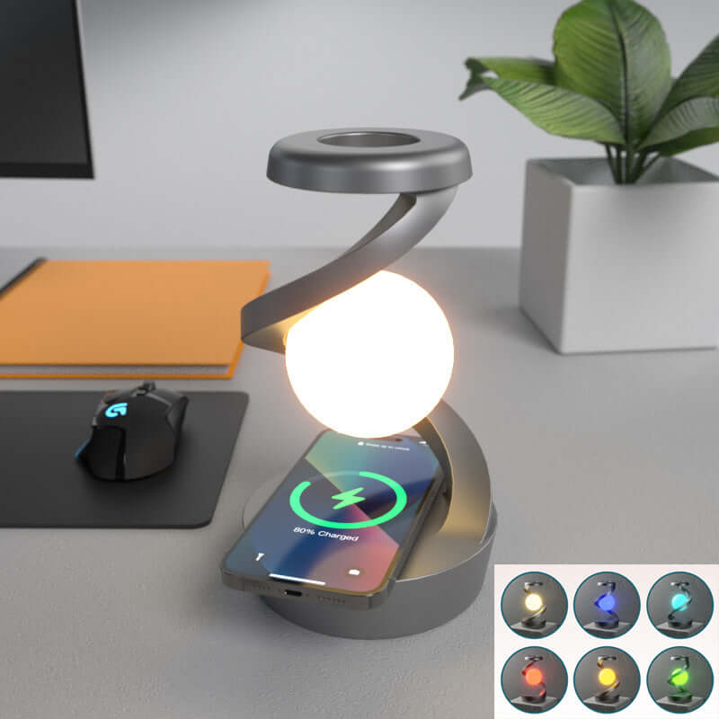 Rotating Moon Desk Lamp with Phone Wireless Charging Sensor Control Table Lamps Decorative Desktop Lamp Small Night Lamp Home Decor -  from PurelyFreshAir | Available at PurelyFreshAir