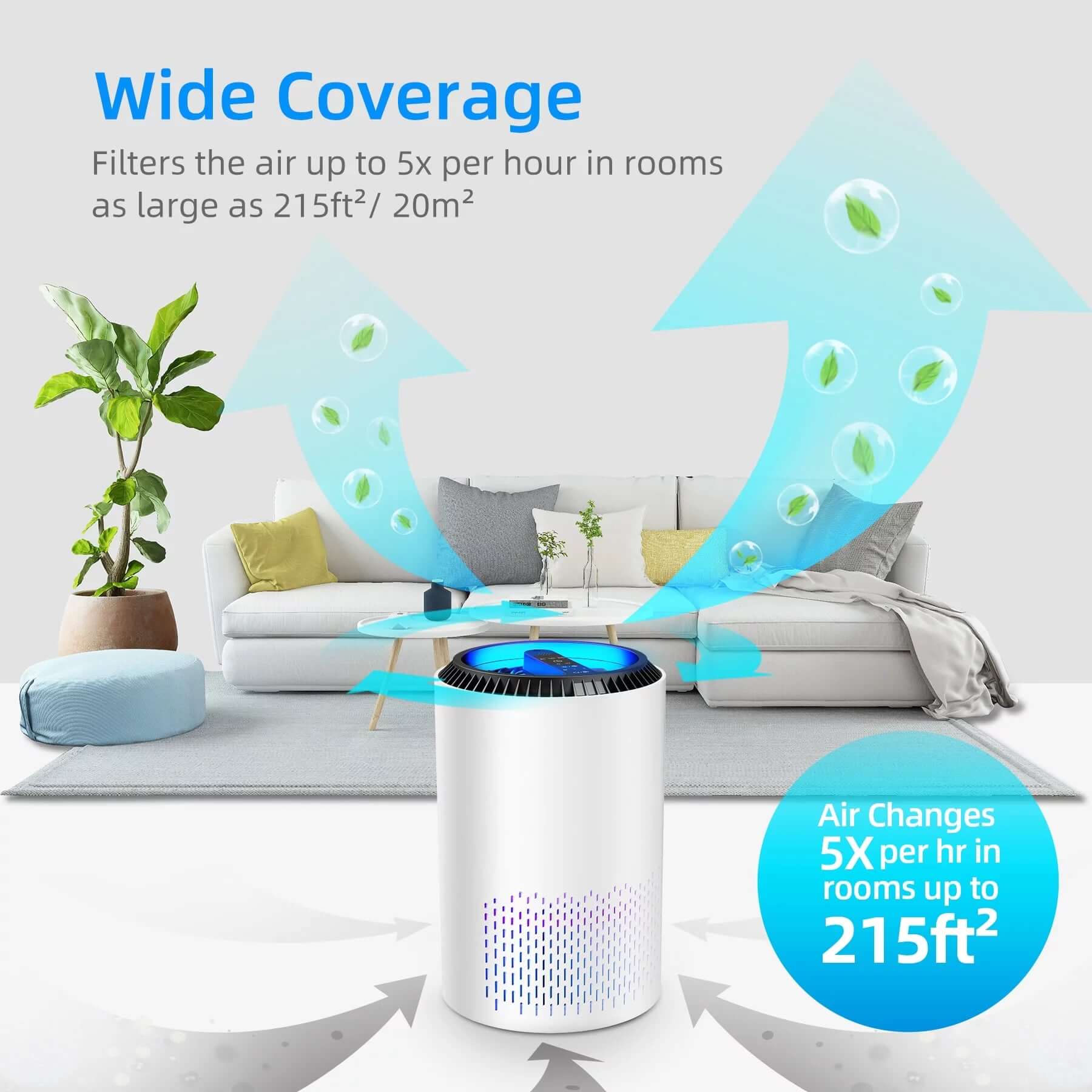 DH-JH01 Air Purifier High Efficient HEPA Air Cleaner 99.9% Removal for Home ,White -  from My Store | Available at PurelyFreshAir