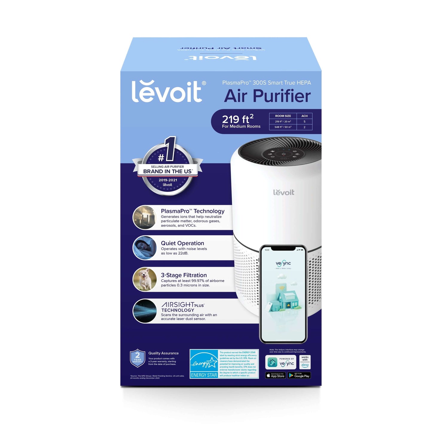 Air Purifier Plasmapro 300S, True HEPA Smart Air Cleaner for Large Room White & Black Vent -  from My Store | Available at PurelyFreshAir