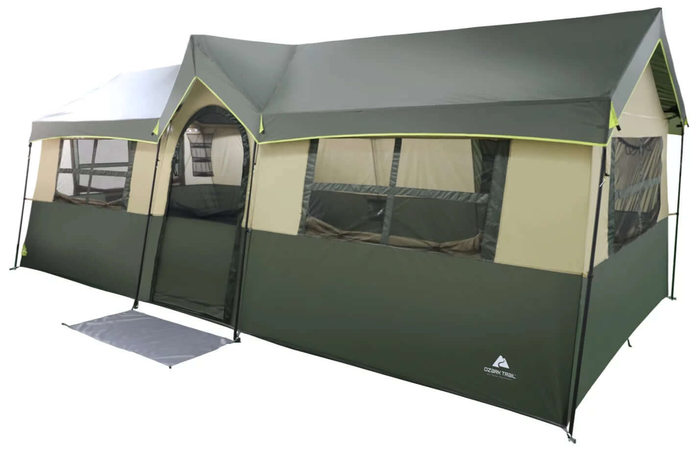 Hazel Creek 12 Person 3-Room Cabin Tent, 20' X 9' X 84", Green -  from PurelyFreshAir | Available at PurelyFreshAir