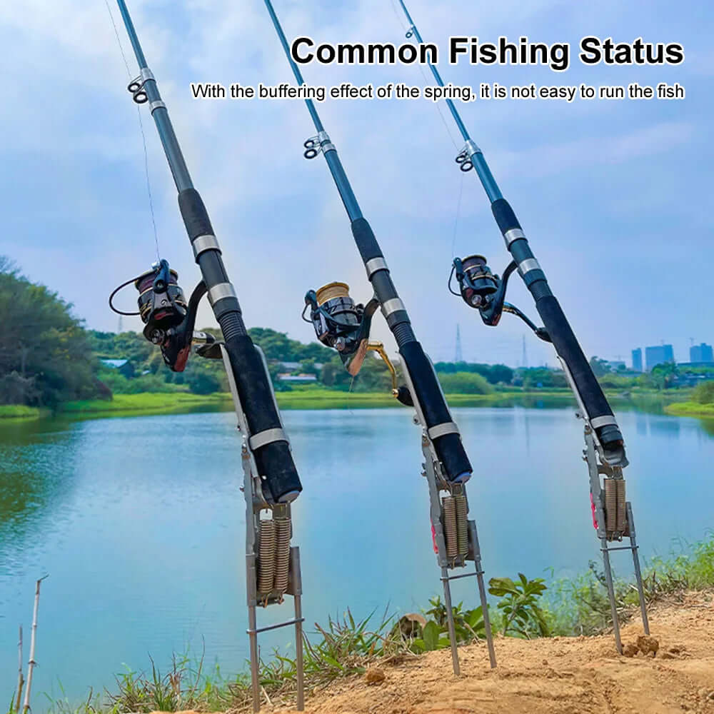 Fishing Rod Ground Holder Base Downhill Automatic Cane Support Stand Fish Pole Folding Holder Suitable Lakes Pond River Stream -  from PurelyFreshAir | Available at PurelyFreshAir