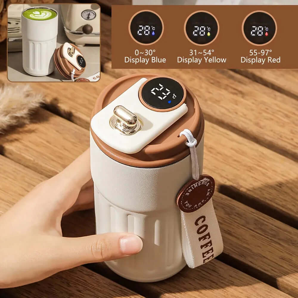 Smart Thermos Bottle LED Temperature Display Coffee Cup 316 Stainless Steel Tumbler Mug Portable Vacuum Flasks Thermoses -  from PurelyFreshAir | Available at PurelyFreshAir