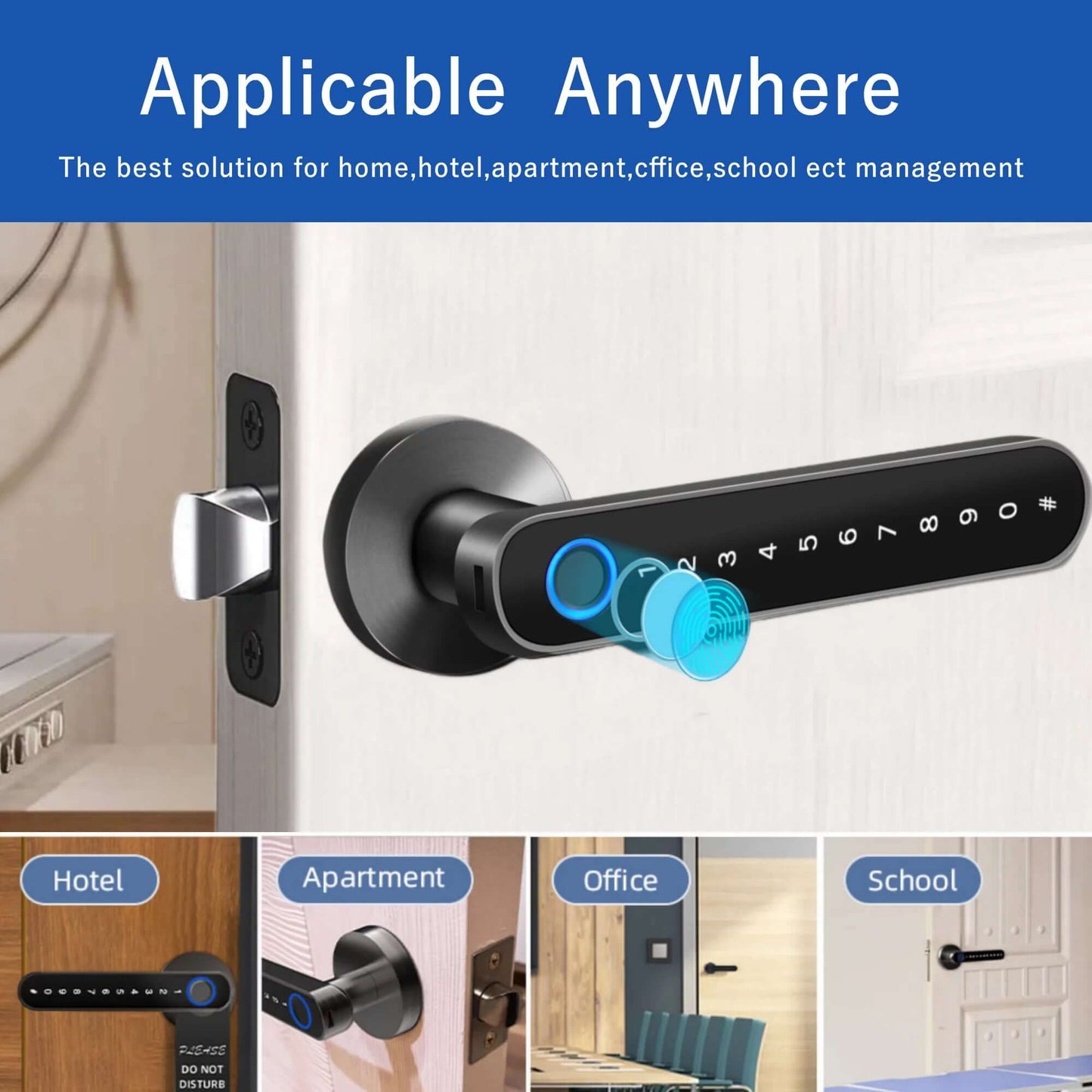 Smart Door Lock,Keyless Entry Door Lock with Handle,Fingerprint Door Lock with Tuya App,Smart Door Knob with Key for Home Bedroom -  from PurelyFreshAir | Available at PurelyFreshAir