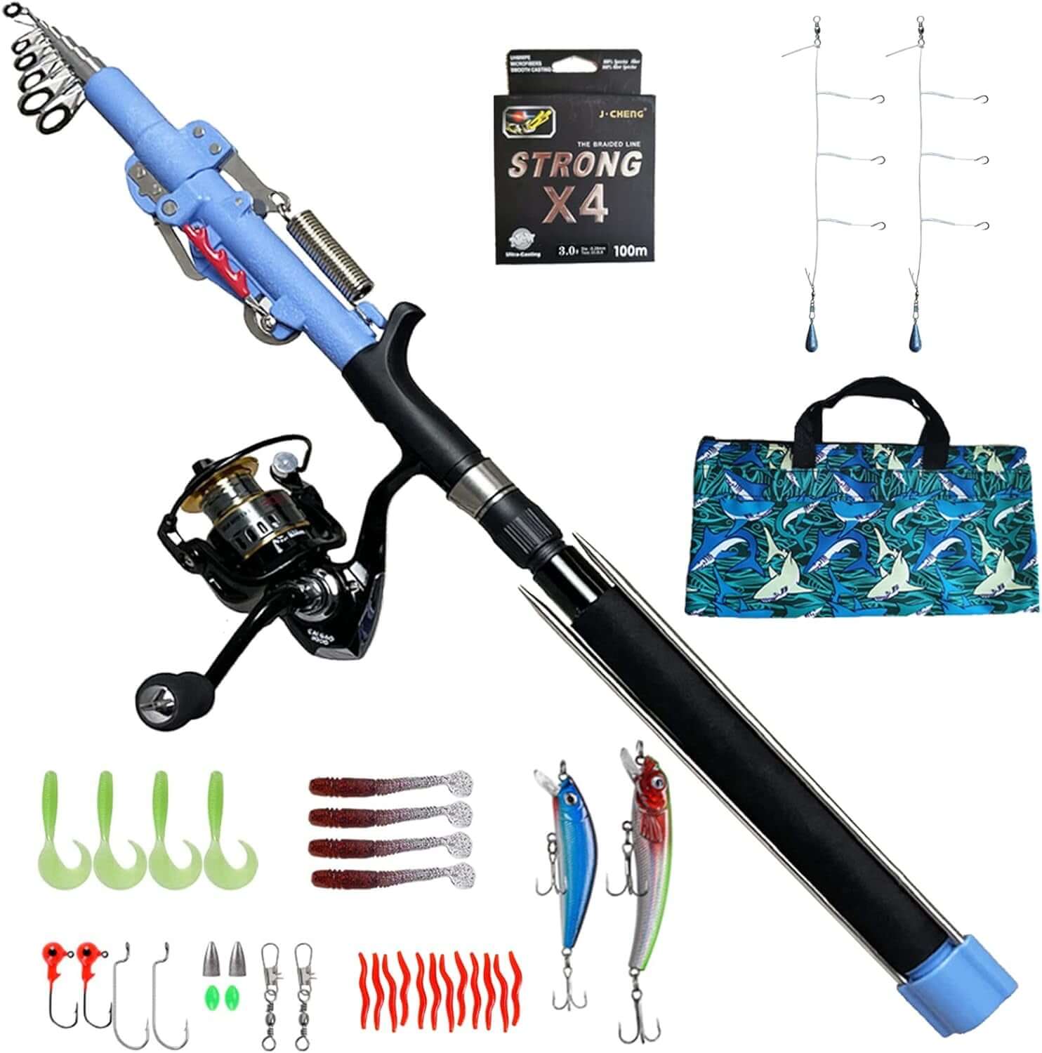 Automatic Fishing Rod and Reel Combos Telescopic Fishing Pole with Reel Combo Sea Saltwater Freshwater Kit Fishing Rod Kit -  from PurelyFreshAir | Available at PurelyFreshAir