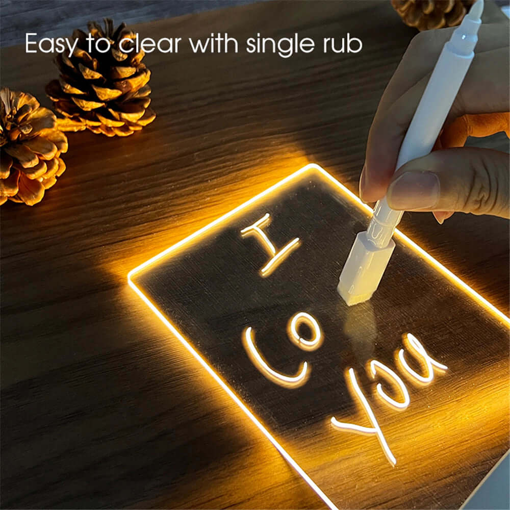 Transparent Luminous LED Night Lights USB Luminous Acrylic Night Light Erasable Write Message Board Calendar Desktop Ornaments -  from PurelyFreshAir | Available at PurelyFreshAir